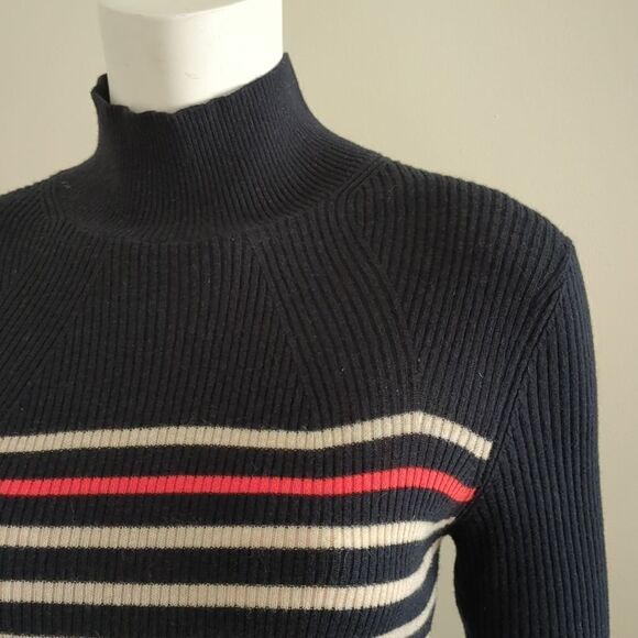 Rag & Bone Kate Stripe Turtleneck Sweater Dress - Picture 4 of 9